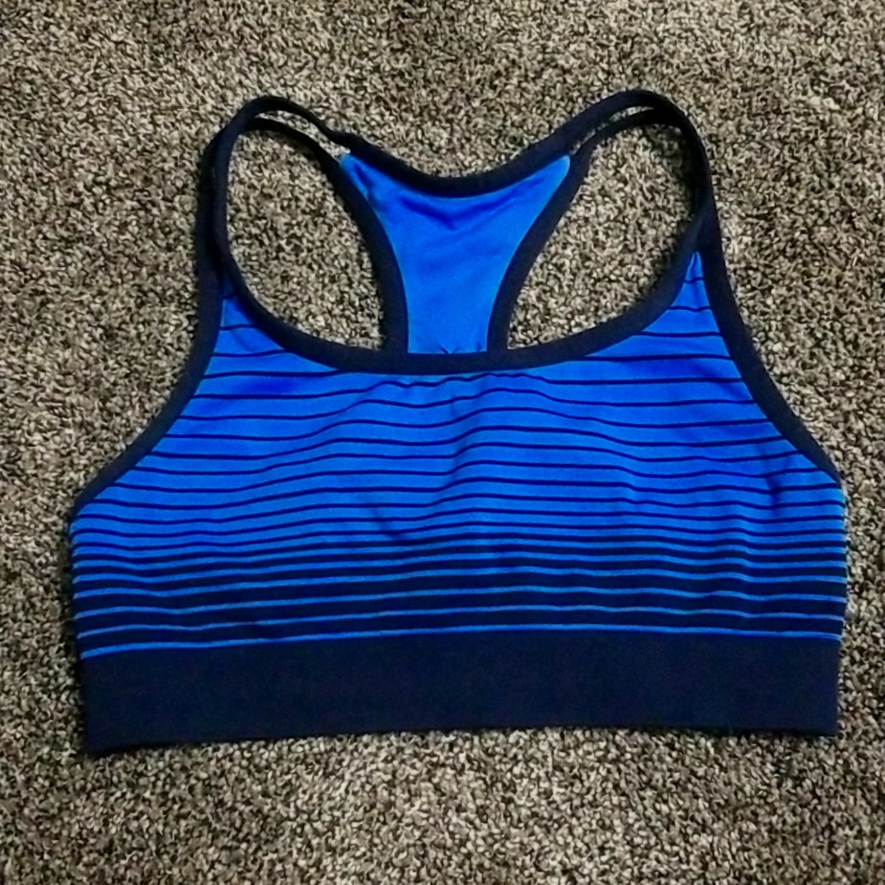 Zella Seamless Sports Bra Medium Blue